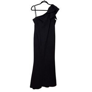 Jessica Howard Black One-Shoulder Formal Gown Size 12